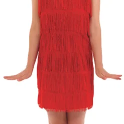 Girls Red Flapper Dress