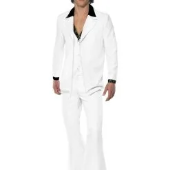 70s White Suit Mens Costume