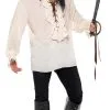 White Pirate Shirt Adults Costume Accessory -Hot Sale Cosyumes Store lrgscale40383