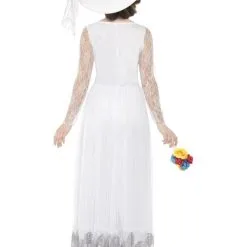 Day Of The Dead Skeleton Bride Ladies Fancy Dress -Hot Sale Cosyumes Store lrgscale44657 B