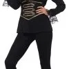 Deluxe Black Pirate Shirt Ladies Costume Accessory -Hot Sale Cosyumes Store lrgscale44829
