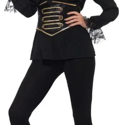 Deluxe Black Pirate Shirt Ladies Costume Accessory