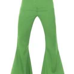 Green Flared Trousers Mens