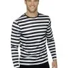 Stripy T-Shirt Black & White -Hot Sale Cosyumes Store lrgscale46831
