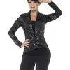 Black Sequin Tailcoat Jacket Ladies -Hot Sale Cosyumes Store lrgscale46959