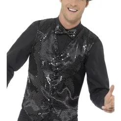 Black Sequin Waistcoat