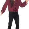 Red Pirate Shirt Adults Costume Accessory -Hot Sale Cosyumes Store lrgscale47199