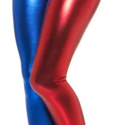 Harlequin Leggings Metallic Red And Blue Ladies Costume Accessory