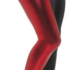 Harlequin Leggings Metallic Red And Black Ladies Costume Accessory