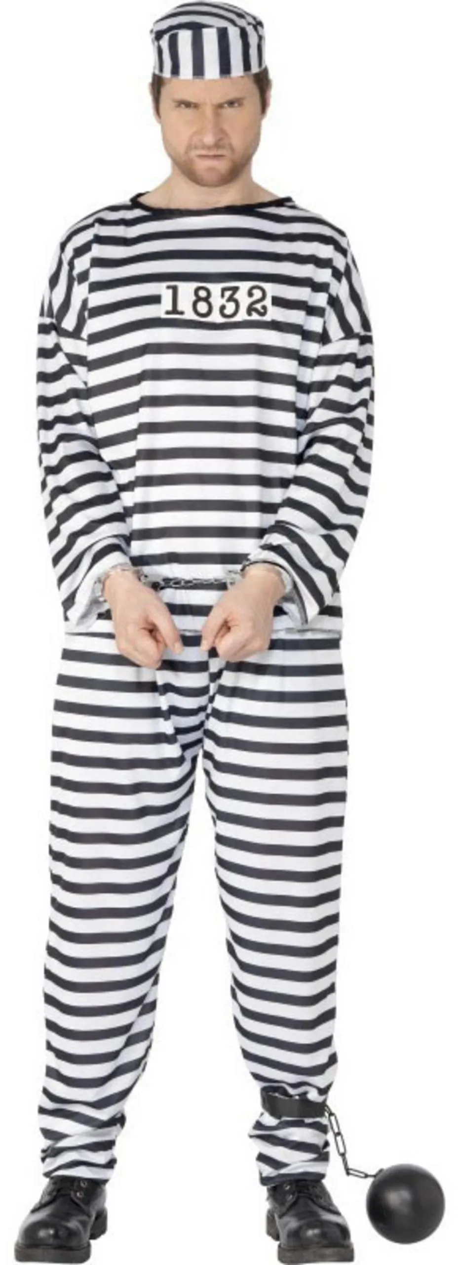Convict Prisoner Mens Costume 3 Convict Prisoner Mens Costume