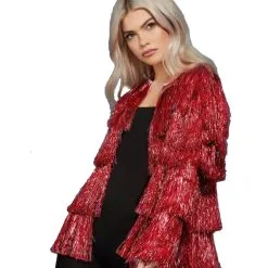Red Fever Tinsel Festival Jacket