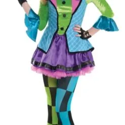 Colourful Mad Hatter Teen Girls Costume