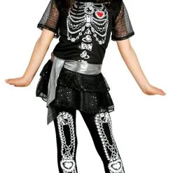 Girls Shiny Skeleton Costume