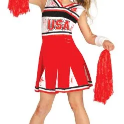 Girls Zombie Cheerleader Fancy Dress Costume