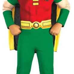 Boys Teen Titans Deluxe Muscle Chest Robin Costume