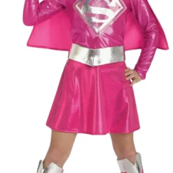 Girls Pink Supergirl Costume