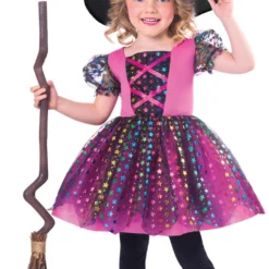 Rainbow Witch Girls Costume