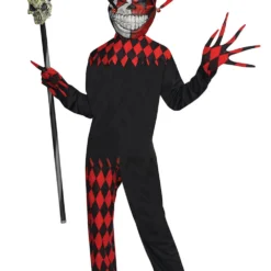Krazed Jester Clown Boys Costume