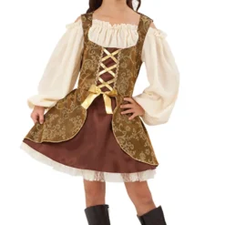 Golden Pirate Dress Girls Costume