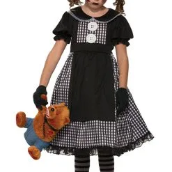 Dark Rag Doll Girls Costume