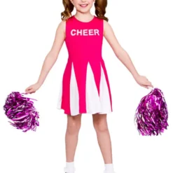 Pink Girls Cheerleader Costume