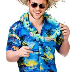 Hawaiian Blue Palm Trees Shirt Costume