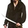 Black Pirate Or Vampire Mens Costume Shirt -Hot Sale Cosyumes Store lrgscaleEM 3239