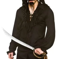 Black Pirate Or Vampire Mens Costume Shirt