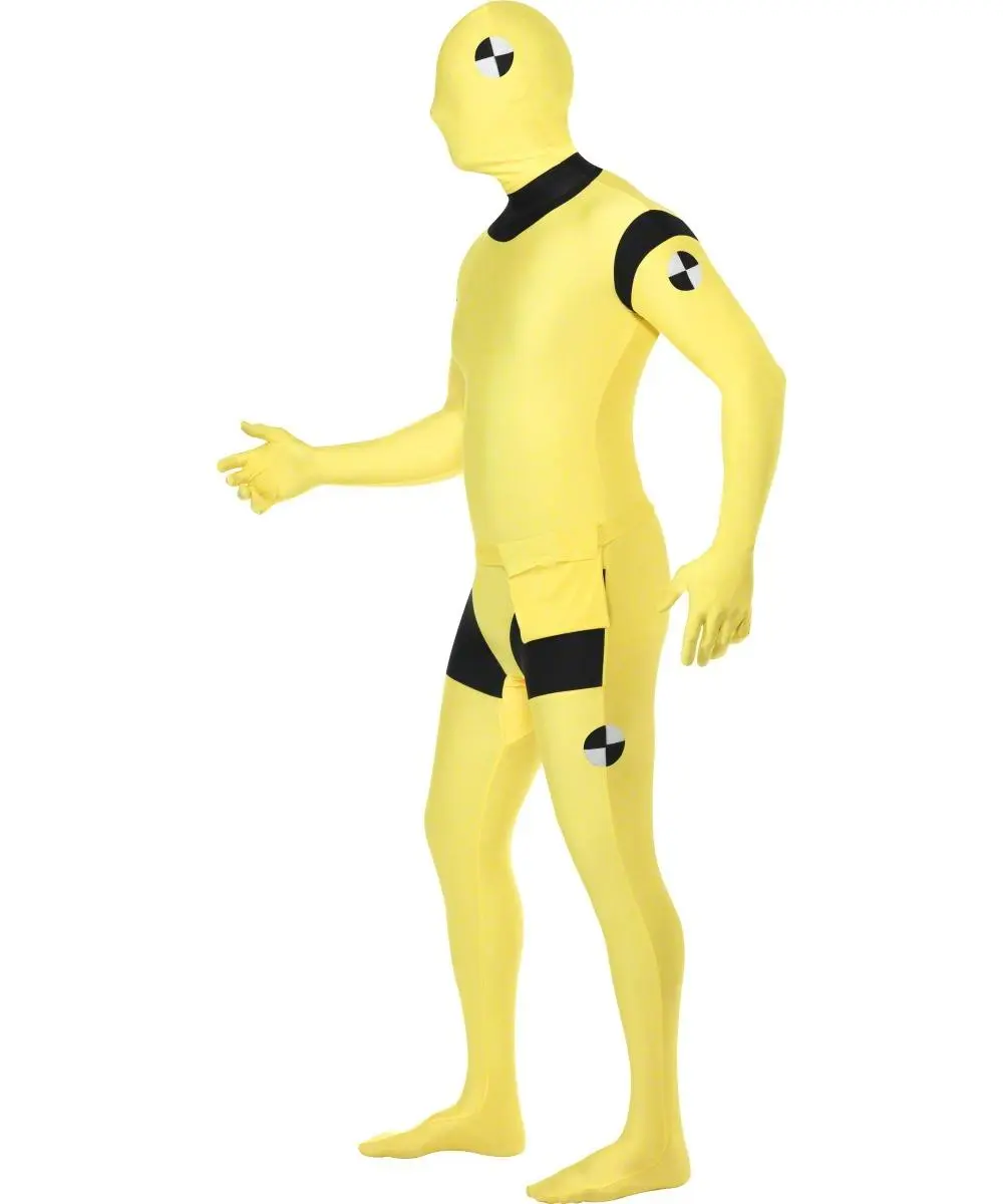 Yellow Crash Dummy Second Skin Suit Costume 4 Yellow Crash Dummy Second Skin Suit Costume - Image 2