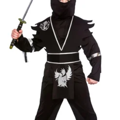 Ninja Assassin Black And Silver Boys Costume