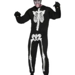 Hooded Skeleton Jumpsuit Costume