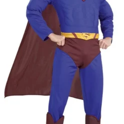 Mens Deluxe Superman Fancy Dress Costume